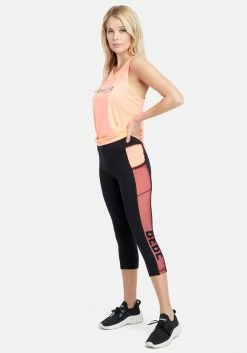 ONE STEP UP BOL Logo Bebe Sport Net Mesh Capri Legging