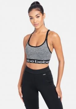 ONE STEP UP BOL Logo Bebe Sport Contrast Key Hole Back Sport Bra
