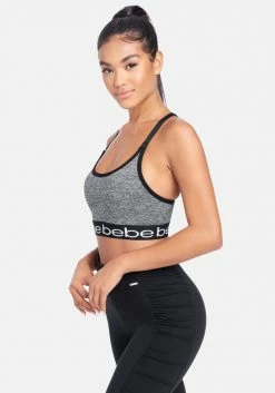 ONE STEP UP BOL Logo Bebe Sport Contrast Key Hole Back Sport Bra