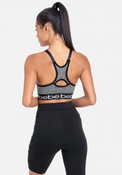 ONE STEP UP BOL Logo Bebe Sport Contrast Key Hole Back Sport Bra