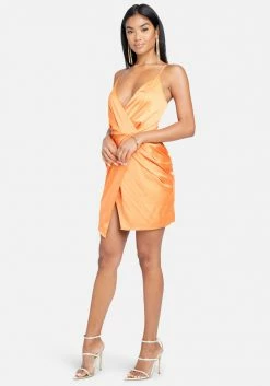JUMP Clothing Surplice Satin Mini Dress