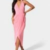 JUMP Slinky Asymmetrical Halter Neck Dress Night Out