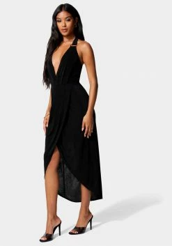 JUMP Night Out Slinky Asymmetrical Halter Neck Dress