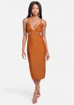 JUMP Clothing Side Cutout Lurex Knit Dress