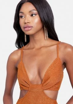 JUMP Clothing Side Cutout Lurex Knit Dress