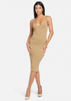 JUMP Sleeveless Midi Sweater Dress Clothing