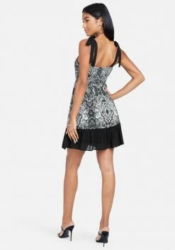 JUMP Tie Shoulder Printed Fit And Flare Dress Print Shop 7 JUMP Tie Shoulder Printed Fit And Flare Dress Print Shop