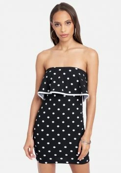 JUMP Strapless Popover Dot Dress Clothing