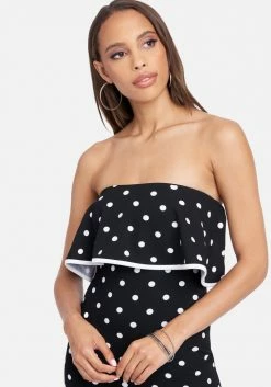 JUMP Strapless Popover Dot Dress Clothing