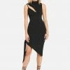 JUMP New Asymmetrical Hem Slinky Midi Dress