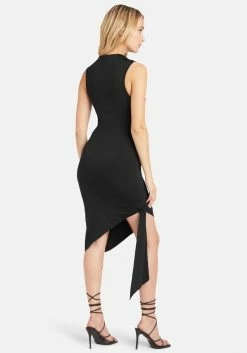 JUMP New Asymmetrical Hem Slinky Midi Dress