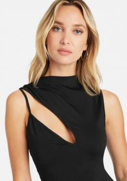JUMP New Asymmetrical Hem Slinky Midi Dress
