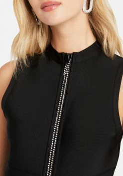 JUMP Crystal Zipper Detail Bandage Dress Bandage Dresses