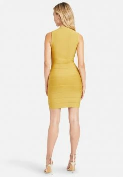 JUMP Crystal Zipper Detail Bandage Dress