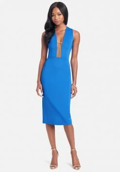 JUMP Illusion Mesh Scuba Dress Clothing