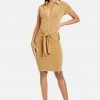 JUMP Clothing Tie Waist Jersey Shirt Dress