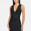 JUMP Bandage Dresses Double V Mini Bandage Dress