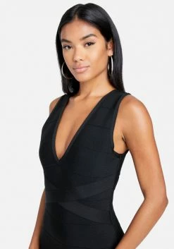 JUMP Bandage Dresses Double V Mini Bandage Dress 8 JUMP Bandage Dresses Double V Mini Bandage Dress