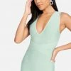 JUMP Bandage Dresses Double V Mini Bandage Dress