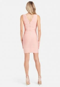 JUMP Double V Mini Bandage Dress