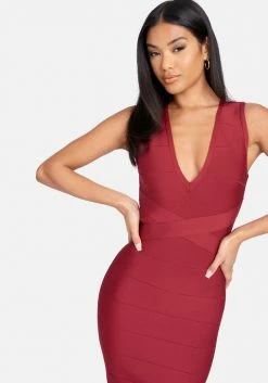 JUMP Double V Mini Bandage Dress
