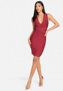 JUMP Double V Mini Bandage Dress