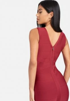 JUMP Double V Mini Bandage Dress