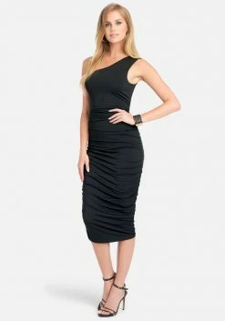 JUMP One Shoulder Solid Midi Dress