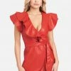 JUMP Ruffle Faux Leather Dress Best Sellers