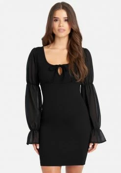 JUMP Tiered Puff Sleeve Mini Dress