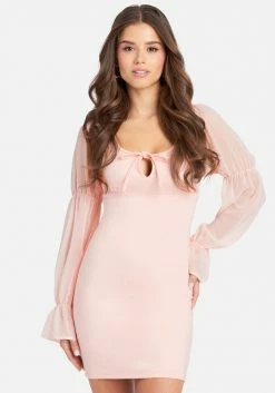 JUMP Tiered Puff Sleeve Mini Dress Clothing