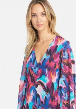 JUMP Long Sleeve Printed Trapeze Dress