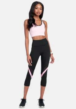 ONE STEP UP BOL Logo Bebe Colorblock Capri Legging