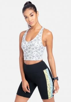 ONE STEP UP BOL Bebe Bandana Print Sport Bra Logo