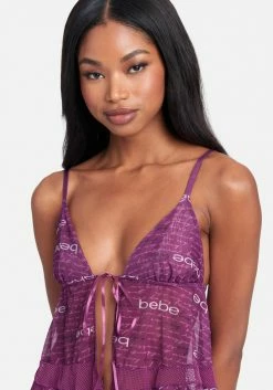PPI Logo Print Mesh 2 Piece Cami Set