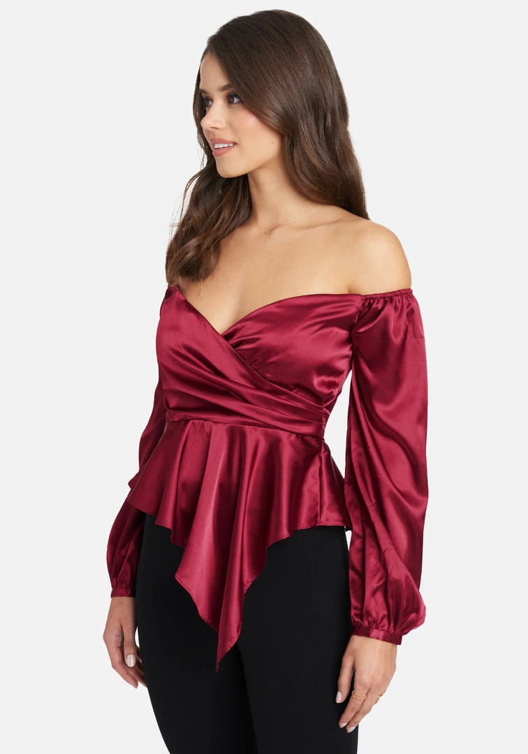 TC Asymmetrical Peplum Hammered Satin Blouse Best Sellers 3 TC Asymmetrical Peplum Hammered Satin Blouse Best Sellers
