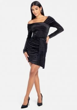 TC Asymmetric Side Cascade Velour Skirt