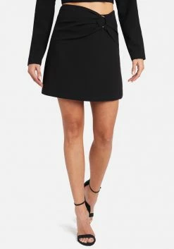 Clothing Stretch Twill Side Ring Detail Skirt