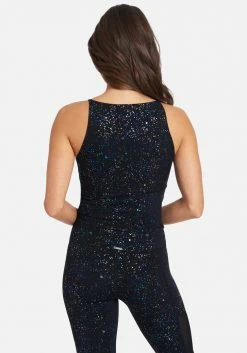 TC Bebe Logo Multi Color Foil Print Lace Up Top