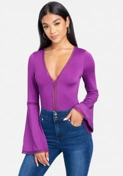 TC Bell Sleeve V Neck Bodysuit Best Sellers