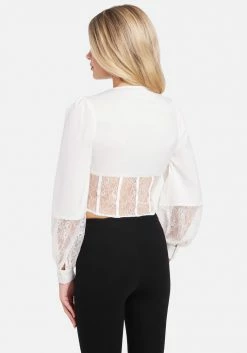 TC Satin & Lace Bustier Waist Blouse Clothing 7 TC Satin & Lace Bustier Waist Blouse Clothing