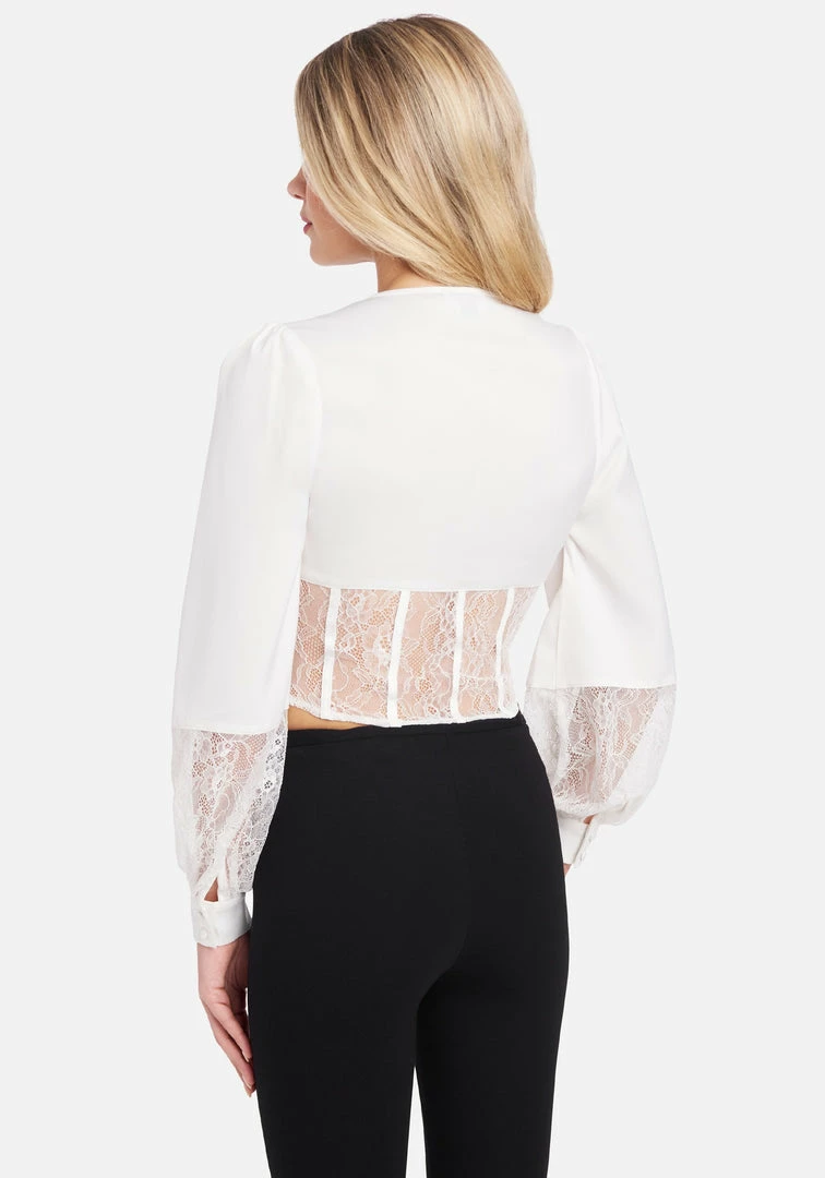 TC Satin & Lace Bustier Waist Blouse Clothing 3 TC Satin & Lace Bustier Waist Blouse Clothing