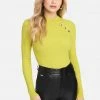 TC Best Sellers Gold Button Mock Neck Sweater