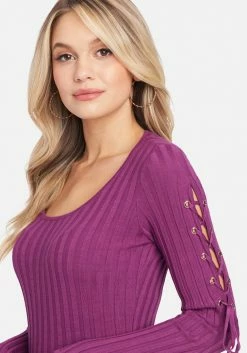 TC Scoop Neck Lace Up Bell Sleeve Sweater Clothing 8 TC Scoop Neck Lace Up Bell Sleeve Sweater Clothing