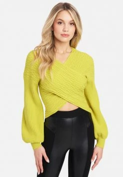 TC Cable Knit Cross Over Full Sleeve Sweater Clothing