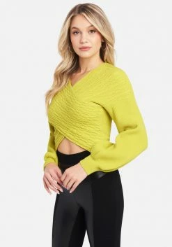 TC Cable Knit Cross Over Full Sleeve Sweater Clothing