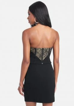 TC Lace & Knit Crepe Bustier Clothing