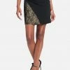 TC Clothing Side Lace Insert Knit Crepe Skirt