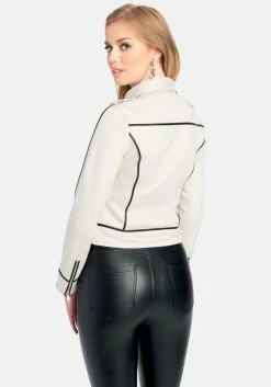 TC Vegan Suede Piping Detail Moto Jacket Clothing 7 TC Vegan Suede Piping Detail Moto Jacket Clothing