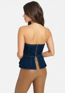 Clothing Multi Stitch Denim Bustier